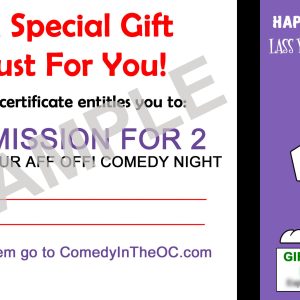 LYAO Birthday Gift Certificate - Admit 2