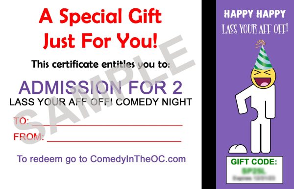 LYAO Birthday Gift Certificate - Admit 2